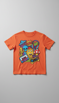 Traffic Orange Cotton Blend Graphic T-Shirt