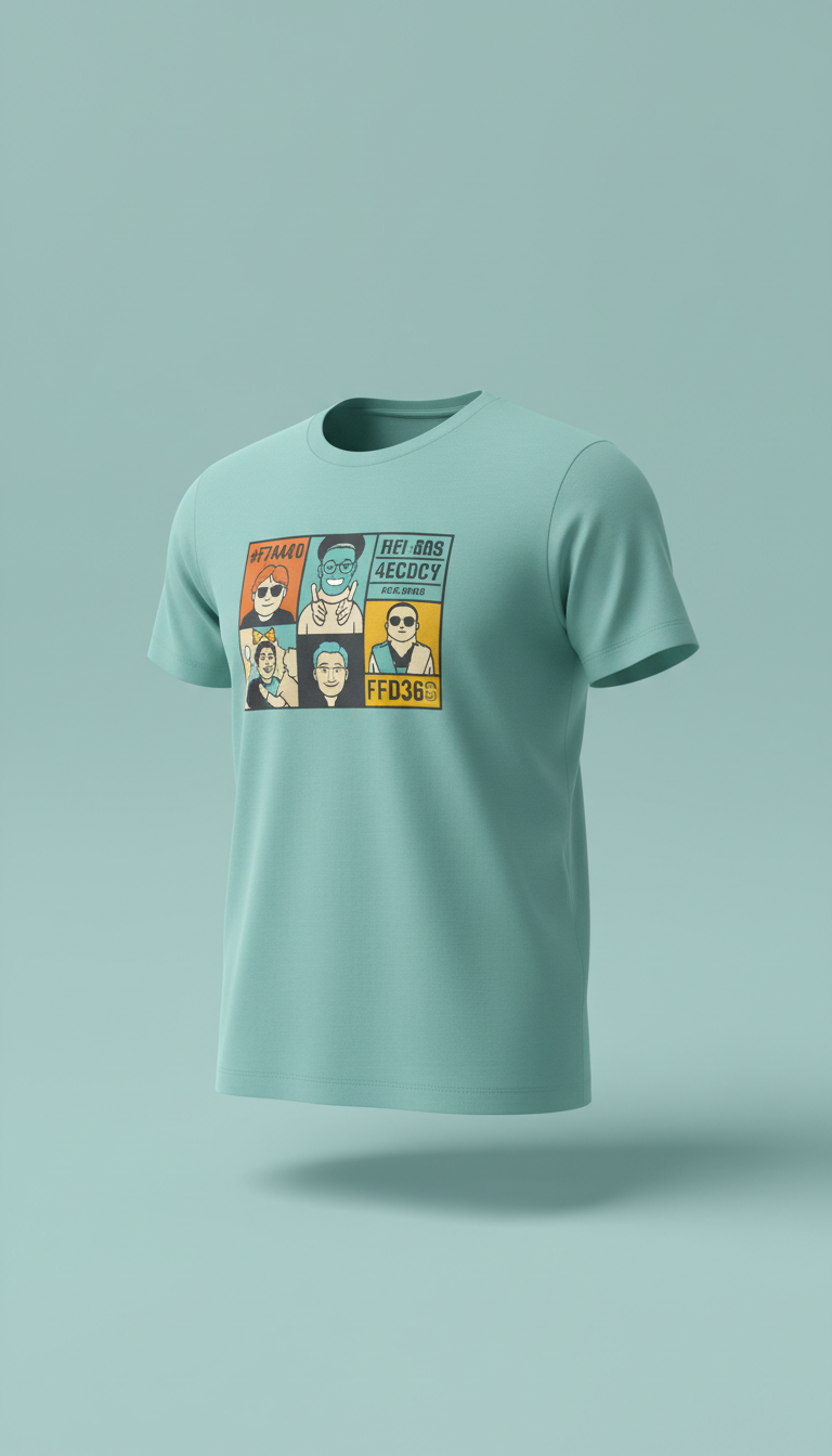 Mint Teal Meme Collage Tee