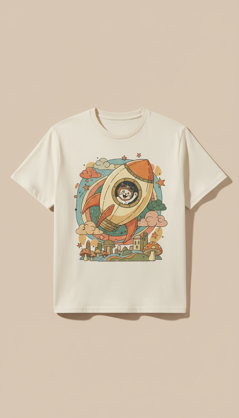 Retro Graphic Crewneck T-Shirt