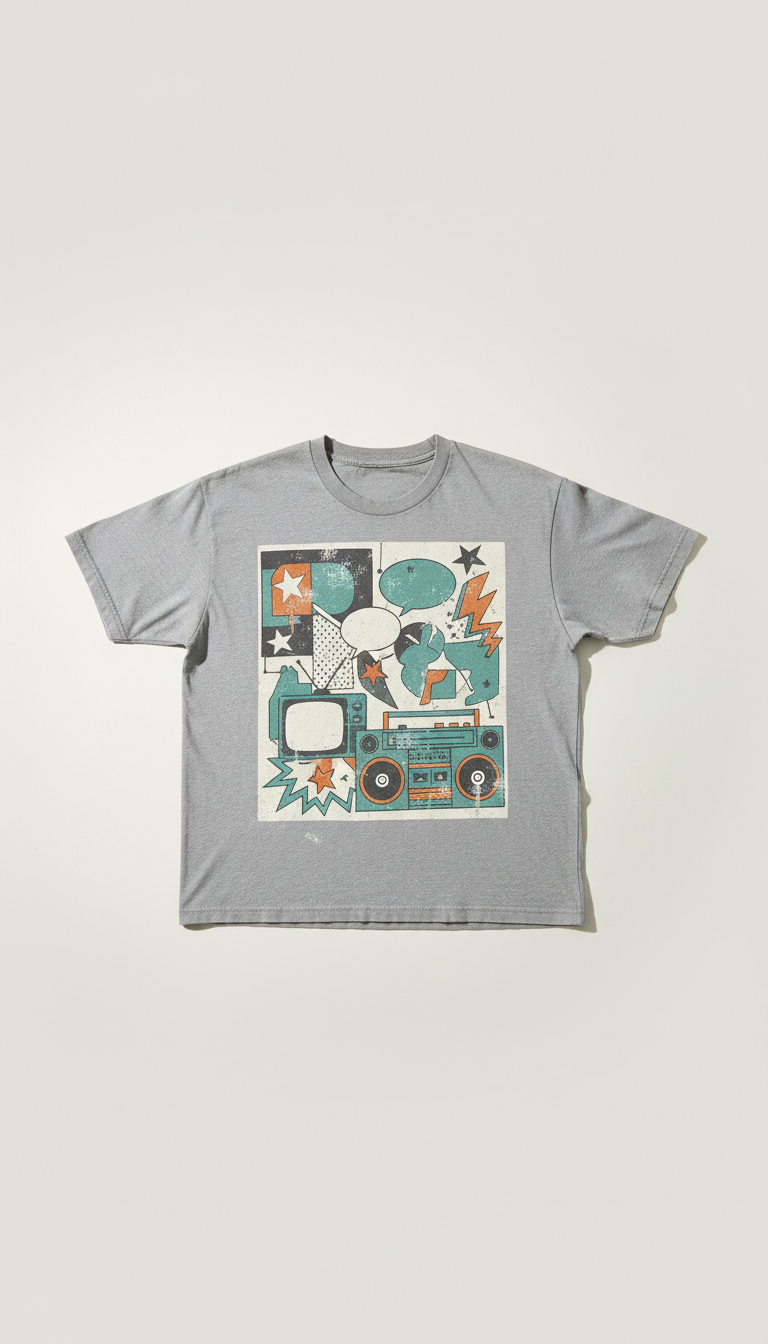 Retro pop collage graphic tee
